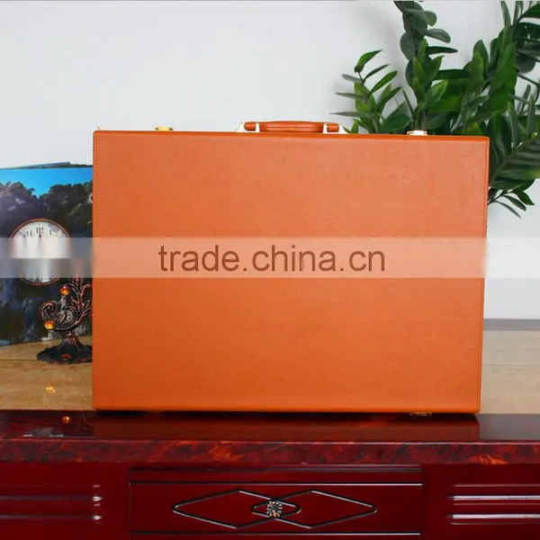 Chinese Factories Wholesale Custom High-grade PU Leather Gift Boxes, Brown Display Box photo-2