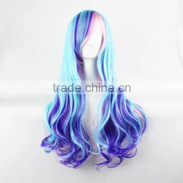 Beautiful Wig Cosplay Blue Wig Sweety Girl Long Hair Wigs Wholesale photo-3