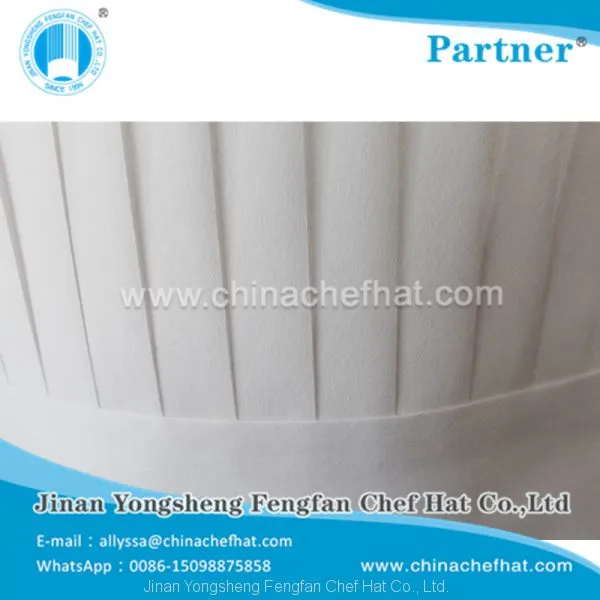 60g Disposable Non Woven Round Top Chef Hat 28cm*30cm photo-3