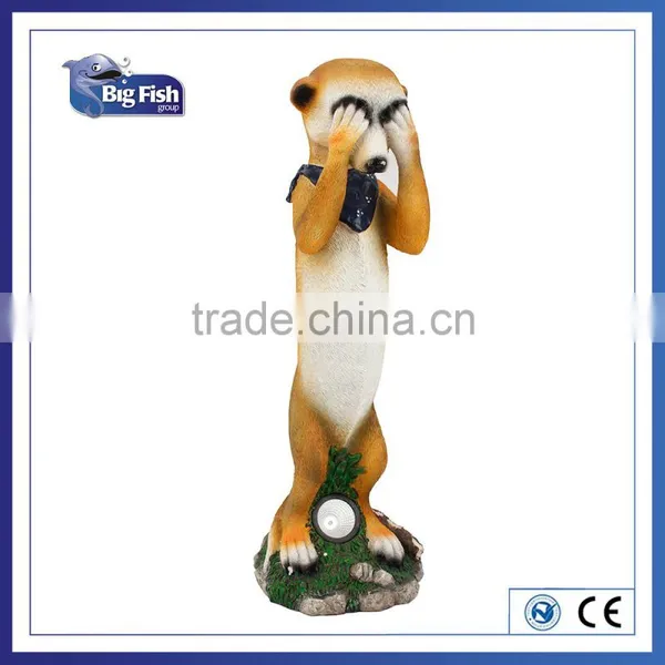 60CM Polyresin Solar Powered Animal Shaped Meerkat Garden Light With 1 Bright White LED