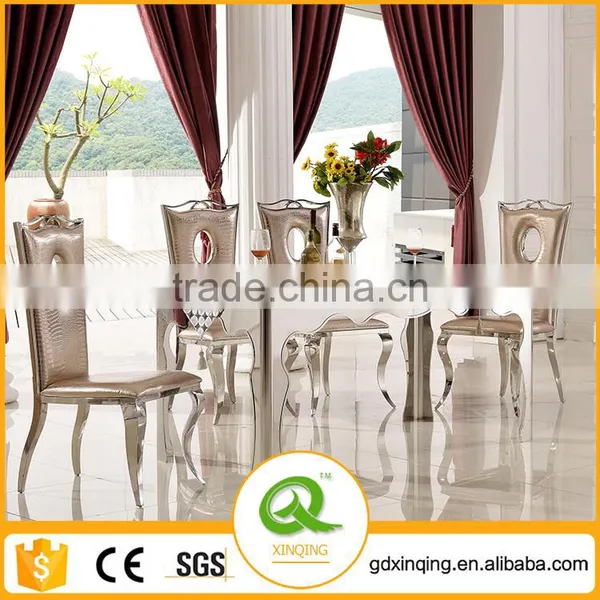 Manufacturer Best Price Popular PU Dining Chairs High End Kitchen Dining Chairs Stainless Dining Chair photo-3