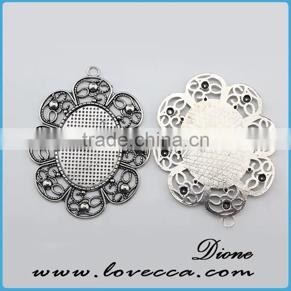 12mm alloy base setting	,DIY jewelry cameo jewelry settings,Metal Charms Flower setting