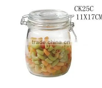 Damp Proof Glass Cookie Jar With Clip Top photo-3