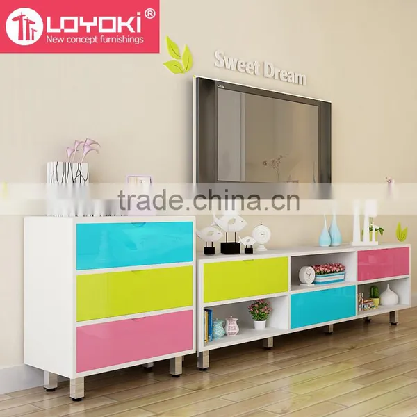 Hot Sale Home Furniture Mordern Simple MDF Wood TV Media Stand With Drawer Storage Cabinet photo-3