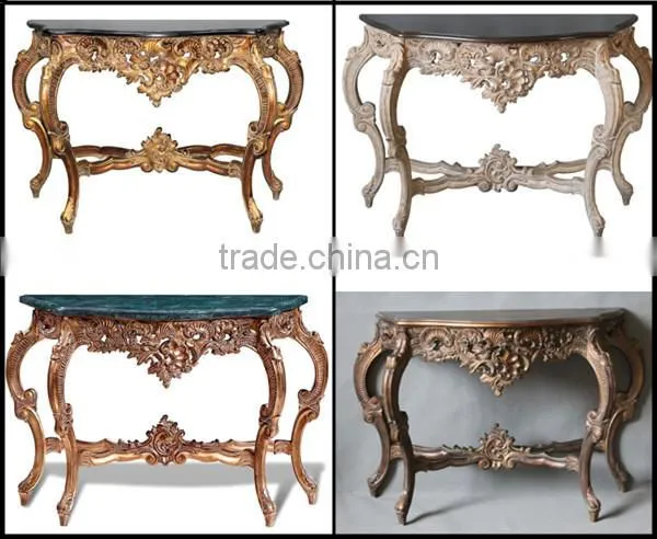 Elegant Antique Silver Console Table for Living Room photo-2