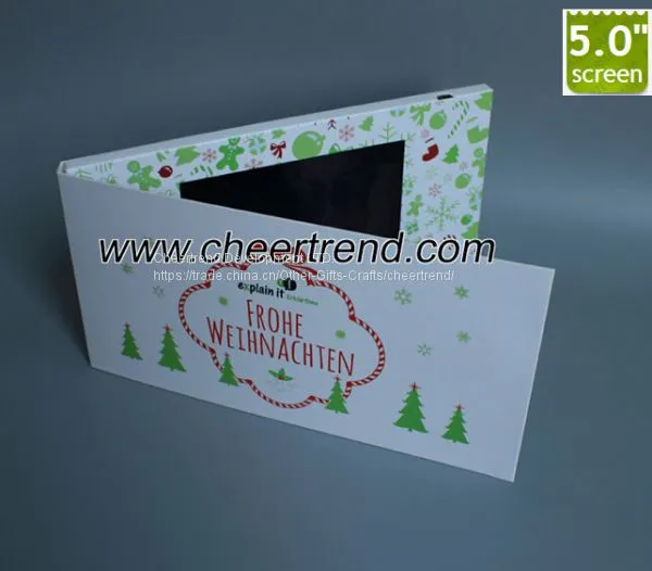 Customized 7 Inch Paper Business Brochure Lcd Greeting Card Video Brochure With Built in Memory for Christmas Gifts photo-3