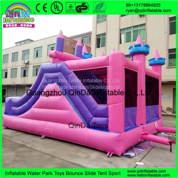 Guangzhou Qinda Princess Inflatable Bouncy Castle With Water Slide Swimming Pool Kids Jumping Castle for Sale photo-4