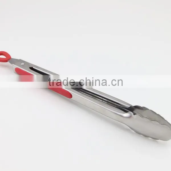 Red Silicone Handle Stainless Steel Tong Barbecue Tong photo-4