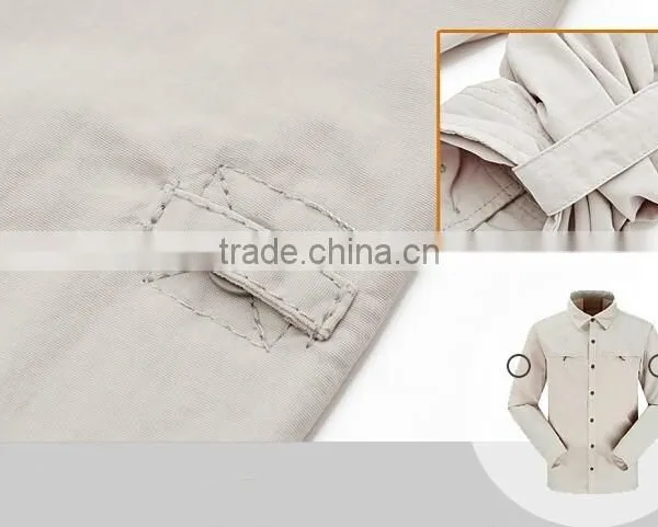 ZX Dual Function Men Shirts Outdoor Khaki Color Fishing Quick-dry Shirts With Long Sleeve photo-3