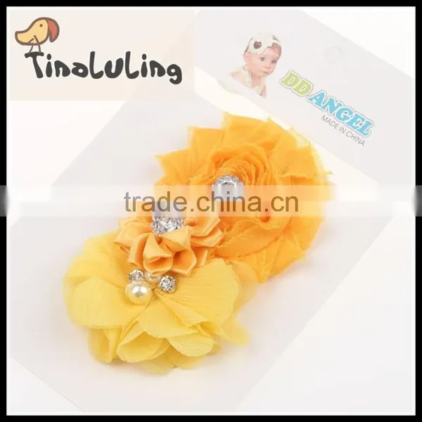 Korean Fashion Cheap Chiffon Mesh Flower Elastic Baby Headband Wholesale photo-4