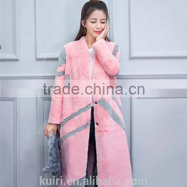 2016 Winter 100% Real Rex Rabbit Fur Coat Women's Genuine Rex Rabbit Fur Coat Long Style Fashion photo-4