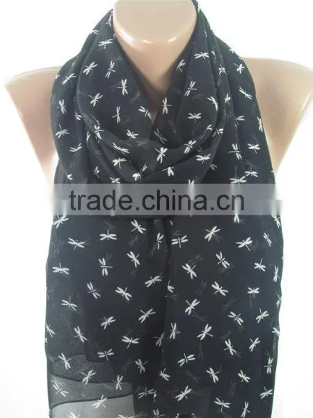 Dragonfly Scarf Black Scarf Shawl Infinity Scarf Animal Scarf Winter Women Fashion Accessories Valentine Gift For Her Girlfriend photo-6