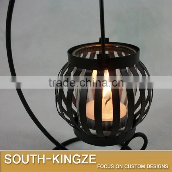 18.5cm Tall Mini Pumpkin Shape Iron Metal Lamp Stack photo-3