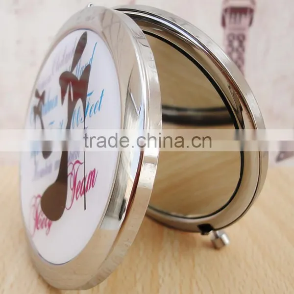Double Sied Folded Makeup Cosmetic Stainless Steel Folding Mirror photo-2