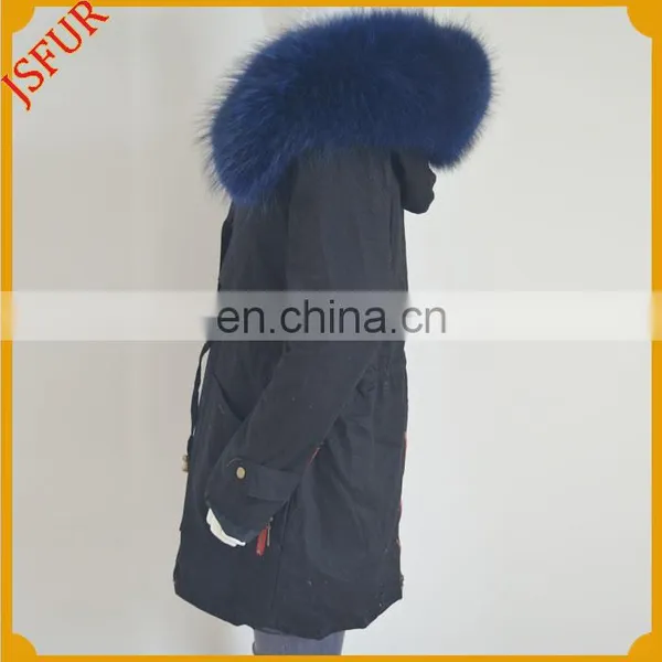 Jsfur Wholesale Hot Style Cotton Fabric Winter Women Parka With Fur photo-2