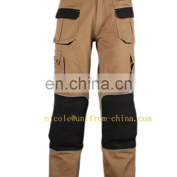 New Design Mens Khaki Work 2*3 Canvas Cargo Pants Trousers With Multi Pockets and Knee Pad