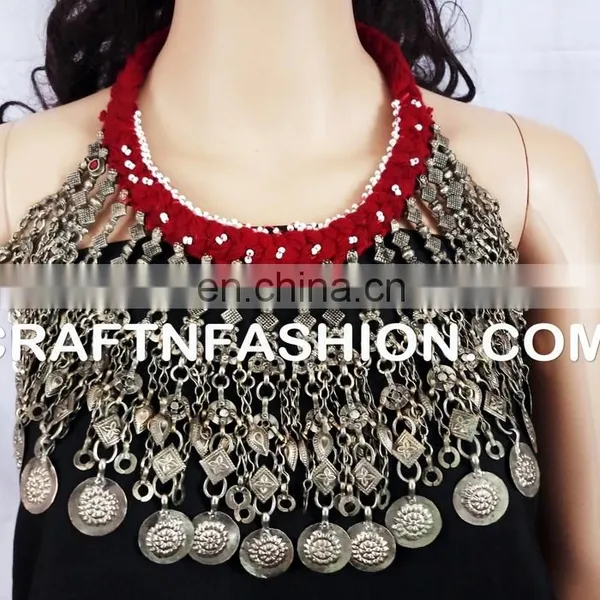 Vintage Gypsy Pendant, Belly Dance Costuming Boho Pendant-Afghan Banjara Style Necklace photo-2