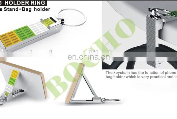 Metal Keychain With Phone Stand and Bag Holder, Keychains for Mobile Phones, Metal Keyring for Phone Holder and Purse Hanger photo-3