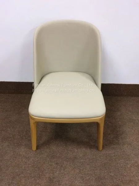 Modern Ash Solid Wood Dining Chair With Velvet Fabric Cushion photo-5