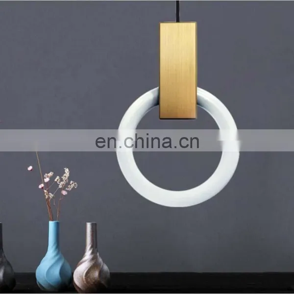 Nordic Indoor Lighting Modern Acrylic Round Ring LED Metal Light Pendant Lamp photo-6