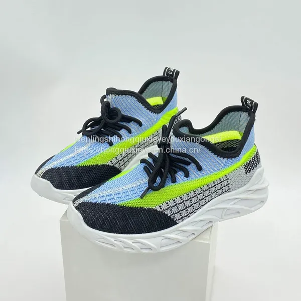 Cool Shoes Flying Woven Surface Stitching Color Blocking Sports Casual Children's Shoes