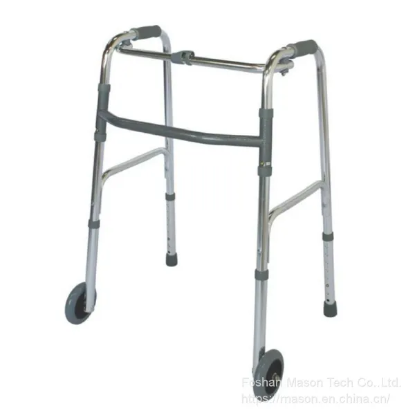 Rollator Walker Adult Single Button Folding Aluminum Walker photo-3