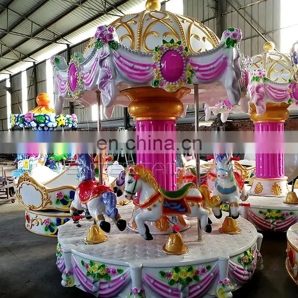Outdoor 6 Seats Amusement Park Mini Fairground Horses Rides Small Carousel Horses Rides for Sale photo-4
