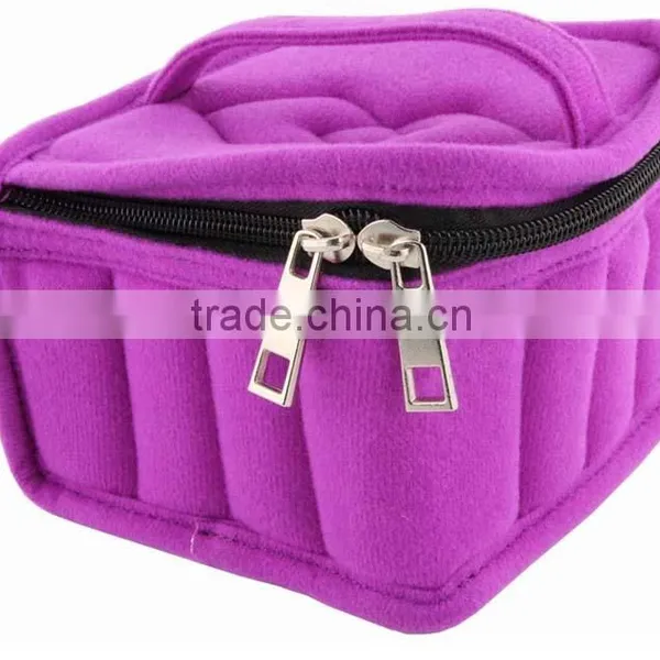 High Quality Custom Make Purple Velvet Material 16bottles Essential Oil Carrying Bag,wholesase Price Essential Oil Carry Case photo-2