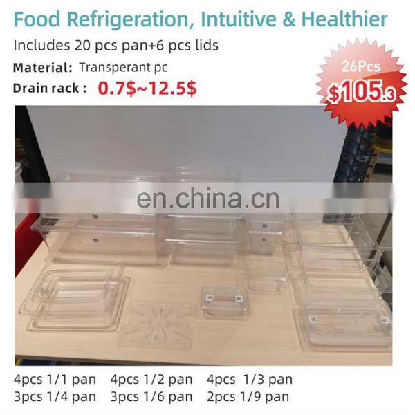 Clear Plastic Polycarbonate PC Insulated Food Pan NSF Certificated Kitchen Plastic Dinnerware Lunch Box photo-4
