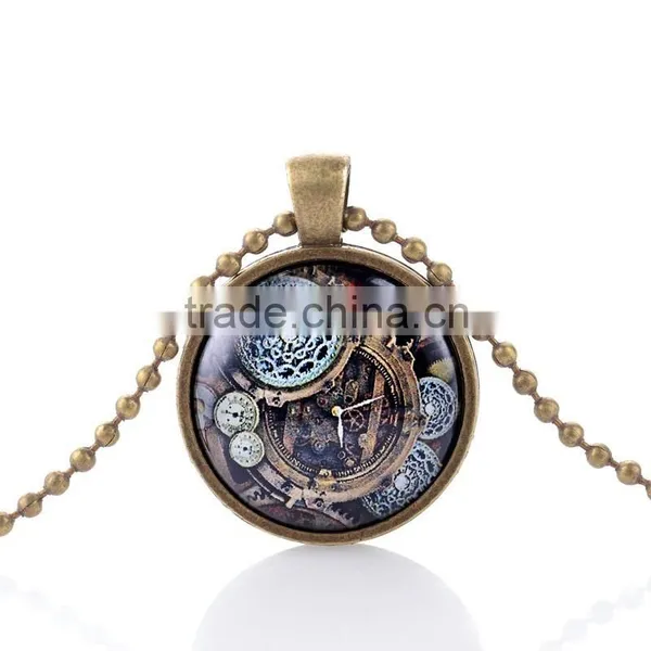 30mm Steampunk Necklace Retrospective Bronze Pendants Cheap Price photo-5