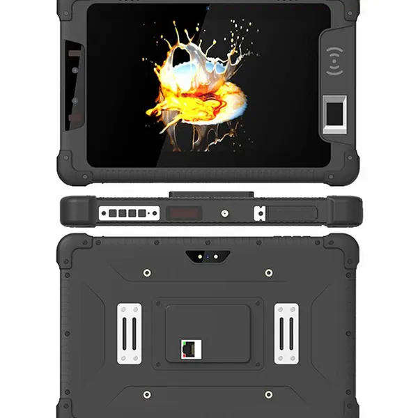 HR818C Cheapest Factory 8 Inch Android 13 4GB+64GB IP65 Rugged Tablet PC With NFC 2D Barcode Scanner FBI Fingerprint UHF RFID IRIS photo-4