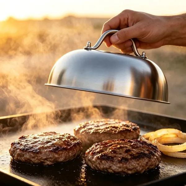 Heavy Duty Round Stainless Steel Basting Dome for Flat Top Griddle Grills