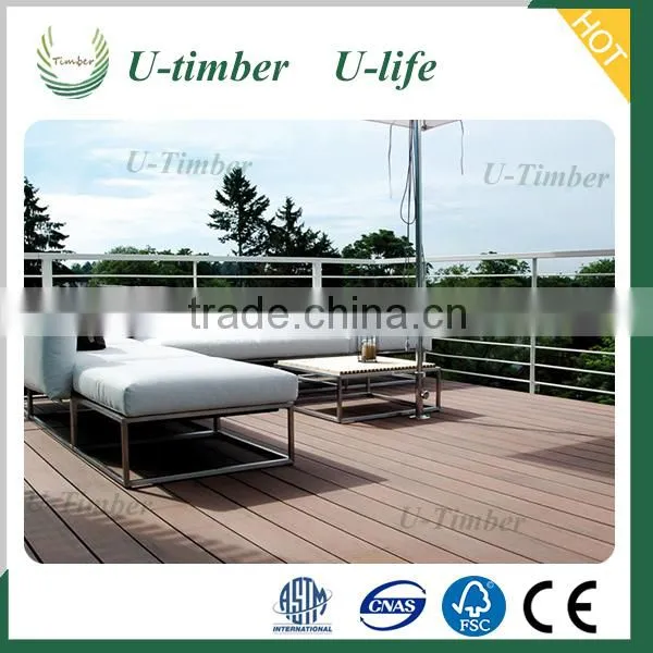 Natural Wood Feeling Plastic WPC Timber Decking photo-3