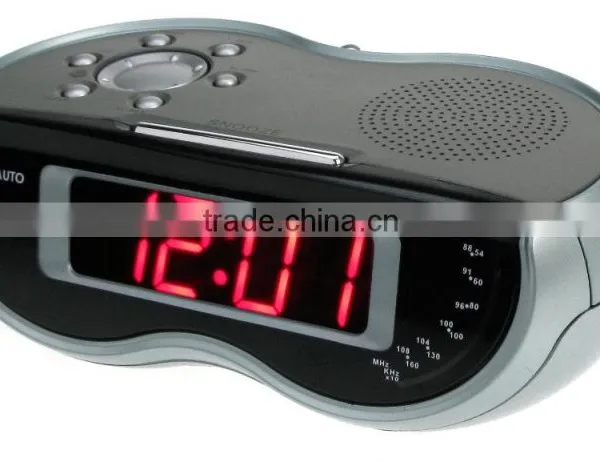Cheap Big Size Stream Lined Table Desktop Alarm Clock Radio photo-2