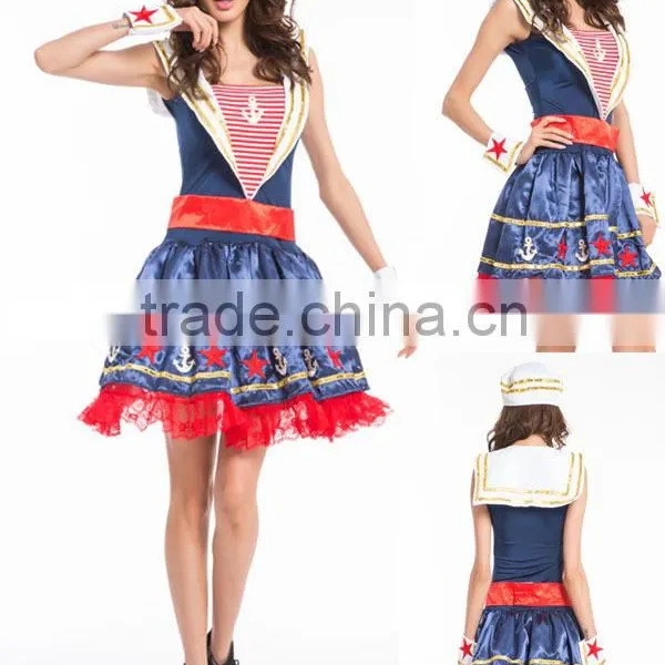 2016 Walson Hot Halloween Costumes Bulk Dropship Apparel Sailor Costume With Headband photo-2