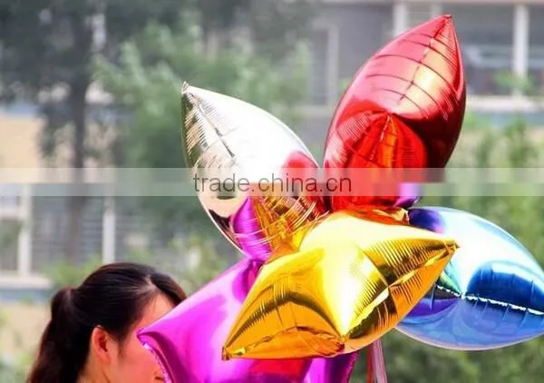 18-inch Monochrome Five-pointed Star-shaped Aluminum Balloons, Decorative Balloons