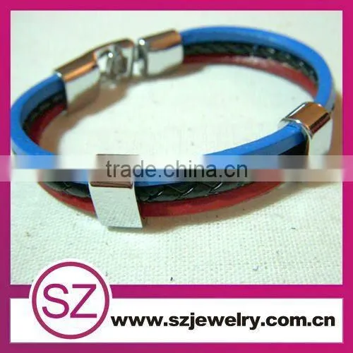 Stainless Steel Leather Bracelets With Magnet Clasp