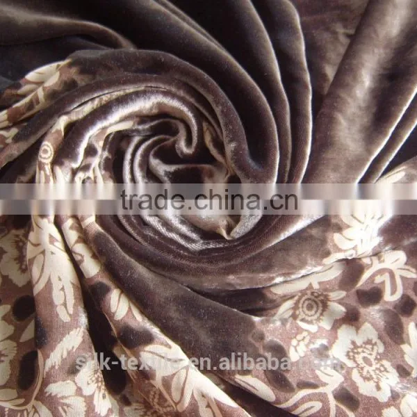 Deco Print and Burn Out Silk Visco Velvet Fabric photo-3