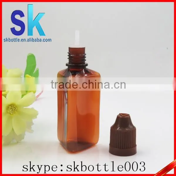 Amber Triangular e Liquid Dropper Bottle 30ml Unique Shape PET Bottle photo-6