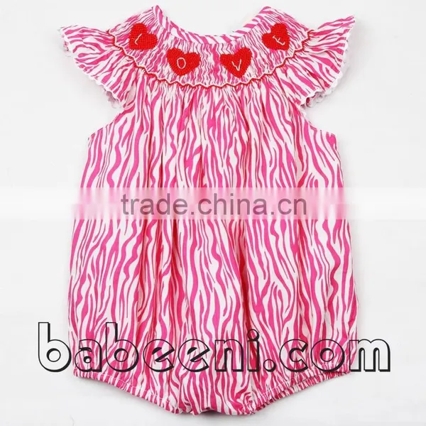 Cute Heart Hand Smocked Bubble for Baby