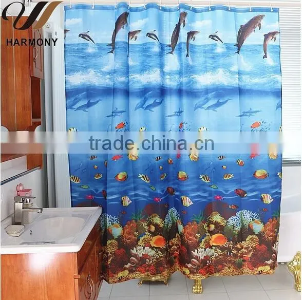 Printed Waterproof 100% Polyester Shower Curtain Liner photo-2