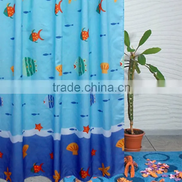 Factory Wholesale Fabric Woven 100%polyester Shower Bamboo Curtain photo-2