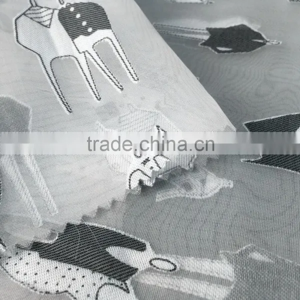 Cheap T/R Cutting Motif Woven Organza Fabric photo-4
