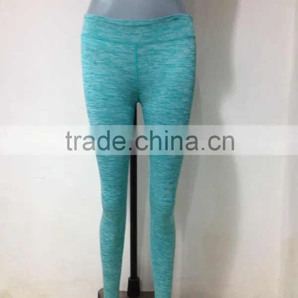 Santic Wholesale Gym Wear Sublimation Print Yoga Pants Contrast Waistband Leggings photo-5