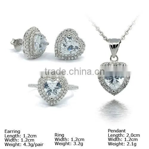 [SZH-1205] 925 Silver Jewelry Set With CZ Stones, Micro Pave Setting, Wedding Jewelry Sets. photo-5