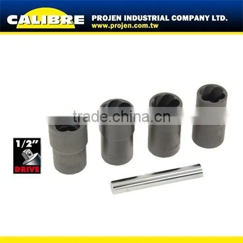 CALIBRE 1/2" Dr. 17-22mm X 4PC Wheel Lock Nut Removal Tool Kit Twist Socket Set photo-2