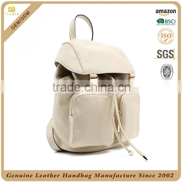 Guangzhou OEM Factory Pure Leather Travel Bag Lady Ksnapsack Backpack Real Leather Ladies Small Backpack With Certificates photo-2
