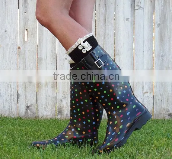 Nice Girl Crochet Knitting Lace Leg Warmer Infant Warmer Boot Socks photo-4