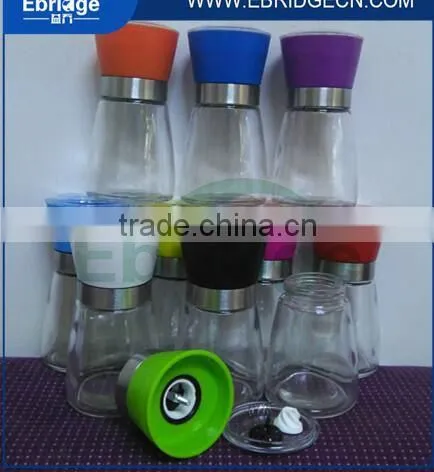 Colored Grinder Lid Glass Spice Grinder Salt Mills Ceramic Material Grinder photo-4