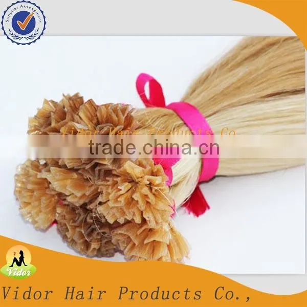Wholesale Keratin Pre-boned V Tip Hair Extension / Cheap Human Remy V Tip Indian Hair